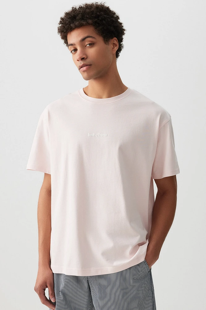 Ardene Man Graphic T-Shirt For Men in Light Pink | Size | 100% Cotton