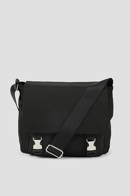 Ardene Black Messenger Bag | 100% Recycled Polyester | Eco-Conscious