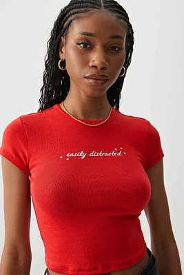 Ardene Graphic Baby T-Shirt in Red | Size | Cotton/Elastane