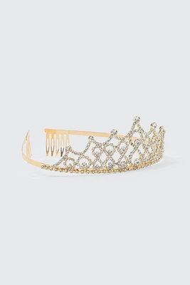 Ardene Classic Embellished Tiara in Gold