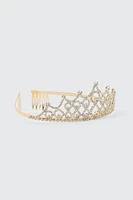 Ardene Classic Embellished Tiara in Gold