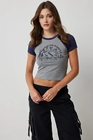 Ardene Super Soft Crop Raglan T-Shirt in | Size | Polyester/Spandex