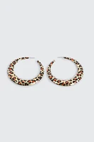 Ardene Leopard Hoop Earrings in Gold | Stainless Steel