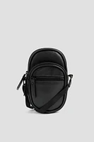 Ardene Faux Leather Phone Bag in Black | 100% Recycled Polyester/Faux Leather | Eco-Conscious