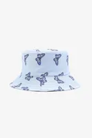 Ardene Butterfly Bucket Hat in Light Blue | Polyester/Cotton