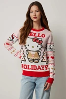 Ardene Hello Kitty Ugly Christmas Sweater in Light Pink | Size