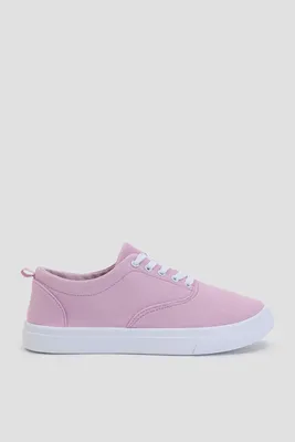 Ardene Canvas Low Top Sneakers in Light Pink | Size | Eco-Conscious | 100% Recycled