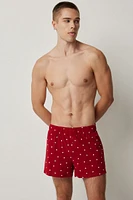 Ardene 2-Pack Printed Boxer Shorts in Red | Size | Spandex/Cotton | Eco-Conscious