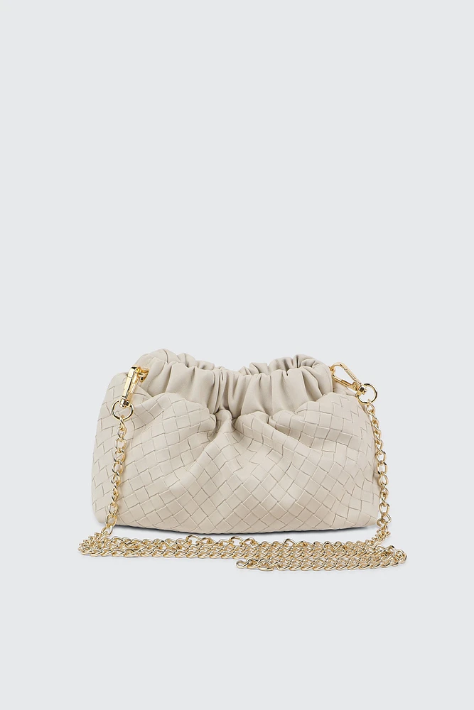 Ardene Weaved Crossbody Bag in Beige | 100% Recycled Polyester | Eco-Conscious