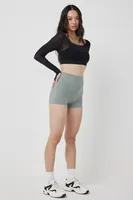 Ardene MOVE Soft Touch Biker Shorts in Light Green | Size | Polyester/Elastane