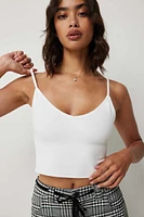 Ardene Basic Ultra Crop Seamless Tank Top in White | Size | Nylon/Elastane | Eco-Conscious