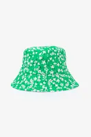 Ardene Daisy Floral Bucket Hat in Green | Polyester/Cotton
