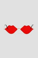 Ardene Lip Heart Sunglasses in Red