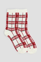 Ardene Plaid Cozy Socks | Polyester/Spandex