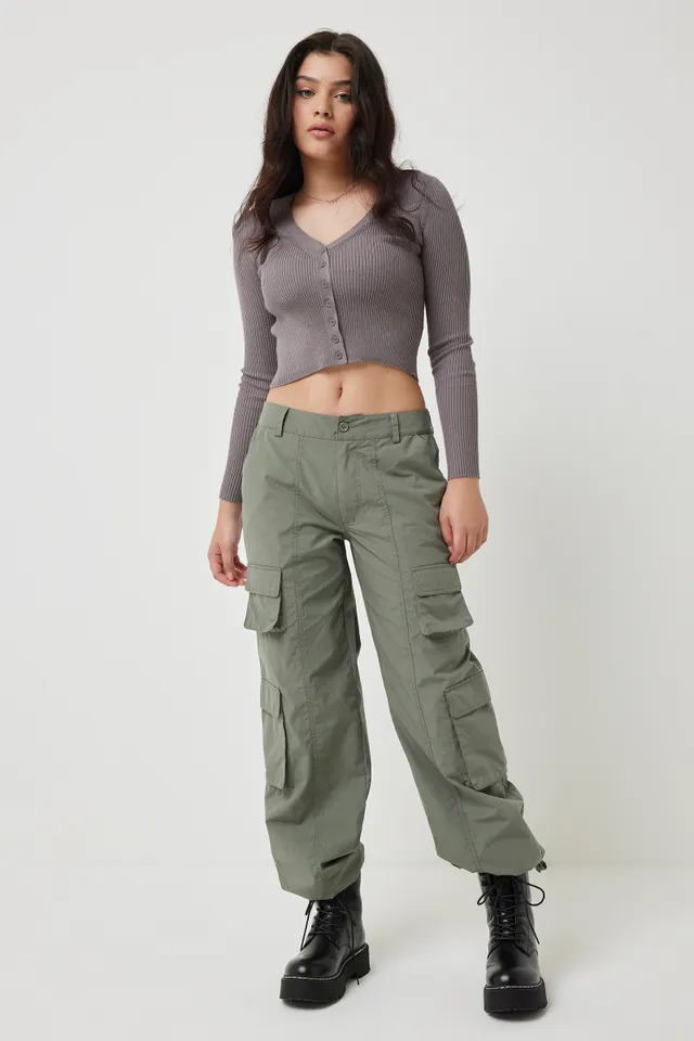 Cargo Parachute Pants with Zip Pockets