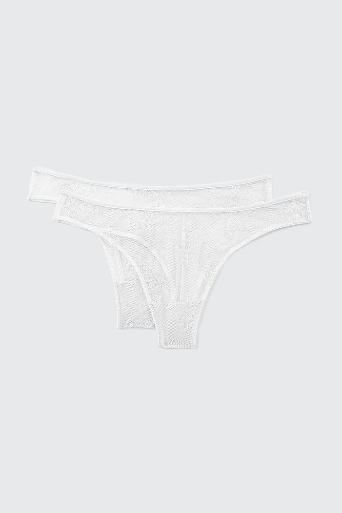 Ardene 2-Pack Lace Cheeky Panty Panties in | Size | Nylon/Elastane