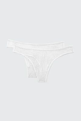 Ardene 2-Pack Lace Cheeky Panty Panties in | Size | Nylon/Elastane
