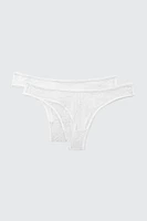 Ardene 2-Pack Lace Cheeky Panty Panties in | Size | Nylon/Elastane