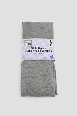 Ardene Kids Opaque Thights in Light Grey | Size | Polyester/Spandex