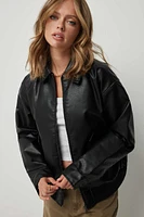 Ardene Oversized Faux Leather Jacket in | Size | Faux Leather/Polyester