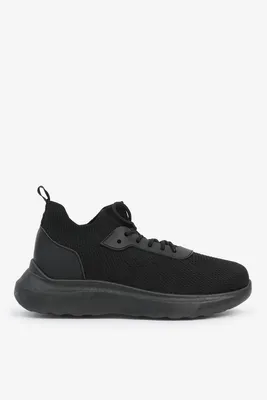 Ardene Mesh Lace-Up Sneakers in Black | Size