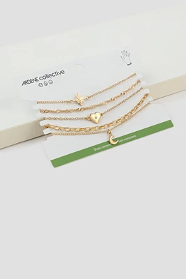 Ardene 5-Pack Charm Bracelets in Gold | Eco-Conscious