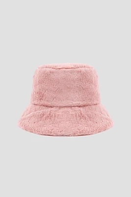 Ardene Light Pink Faux Fur Bucket Hat | Polyester