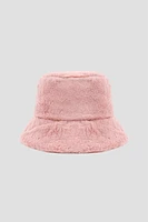 Ardene Light Pink Faux Fur Bucket Hat | Polyester