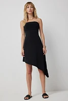 Ardene Asymmetrical Tube Dress in Black | Size | Polyester/Elastane