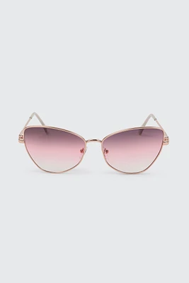 Ardene Faded Cat Eye Sunglasses in Medium Pink