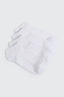 Ardene 4-Pack Solid Ankle Socks in White | Polyester/Cotton/Elastane