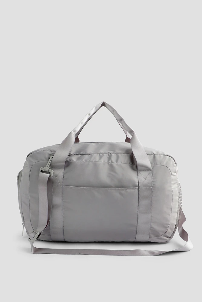 Ardene Nylon Gym Bag in Grey | 100% Recycled Polyester | Eco-Conscious