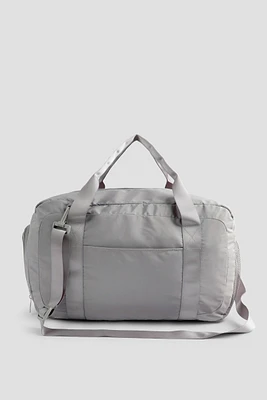 Ardene Nylon Gym Bag in Grey | 100% Recycled Polyester | Eco-Conscious