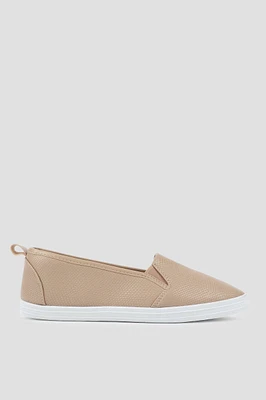 Ardene Slip-On Sneakers in Beige | Size | Faux Leather