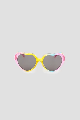 Ardene Kids Multicolored Heart Sunglasses in Light Pink