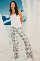 Ardene Printed Plush PJ Pants in Light | Size | 100% Recycled Polyester | Eco-Conscious