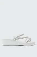 Ardene Embellished Multi Strap Wedge Sandals in | Size
