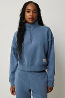 Ardene Half-Zip Mock Neck Sweatshirt in | Size | Polyester/Cotton | Fleece-Lined