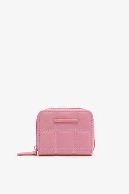 Ardene Quilted Mini Wallet in Pink | Faux Leather