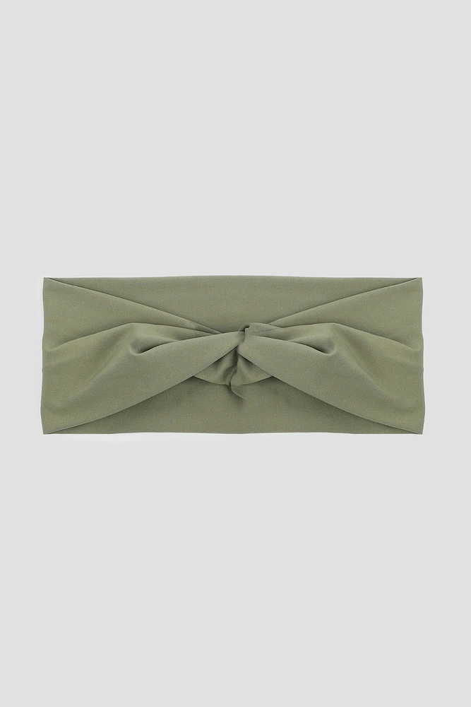 Ardene Knotted Headwrap in Khaki | Polyester