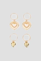 Ardene 4-Pack of Heart Hair Charms in Gold