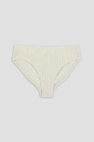 Ardene Crochet Swim Bottom in White | Size | Polyester/Elastane | Microfiber