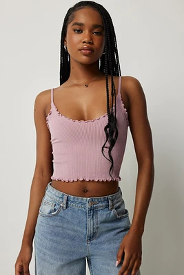 Ardene Basic Ultra Crop V-Neck Seamless Tank in | Size | Nylon/Elastane | Eco-Conscious