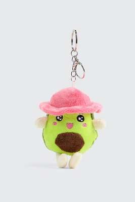 Ardene Kids Plush Avocado Keychain in Light Green