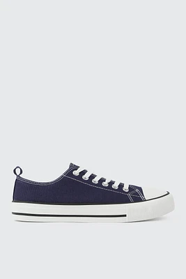 Ardene Low Top Sneakers with Toe Cap in Dark | Size | Eco-Conscious