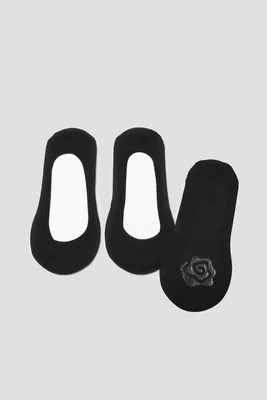 Ardene 3-Pack of Cotton Shoe Liners in Black | Spandex/Cotton