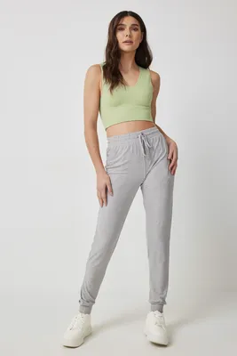 Ardene Basic Super Soft Jersey Sweatpants in Light Grey | Size | Polyester/Elastane | Eco-Conscious