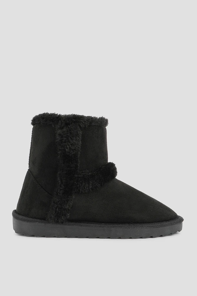 Ardene Faux Fur Trim Sheepskin Boots in | Size | Microfiber | Eco-Conscious