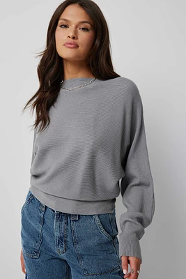 Ardene Horizontal Rib Dolman Sweater in | Size | Polyester/Rayon/Nylon