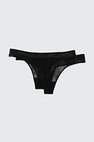 Ardene 2-Pack Lace Cheeky Panty Panties in | Size | Nylon/Elastane